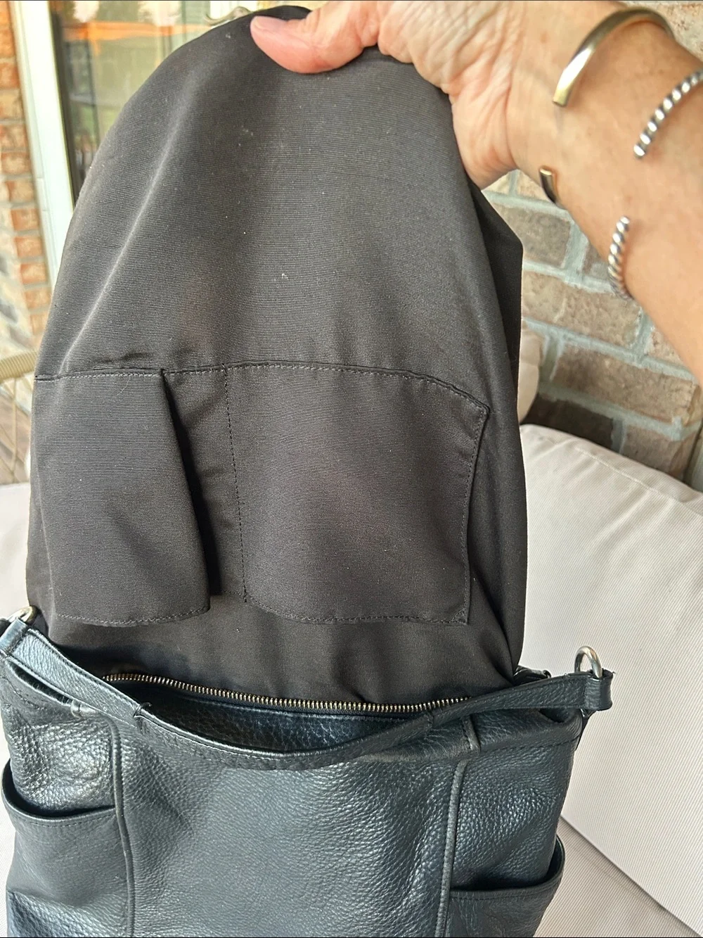 Coach Black Pebbled Leather Hobo Shoulder Bag with Silver Logo - Picture 4 of 9
